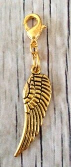 Memory lockets bead dangle angel wing goud kleurig