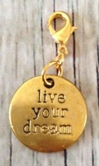 Memory lockets bead dangle live your dream goud kleurig