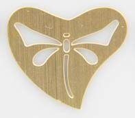 Memory lockets heart plate dragonfly