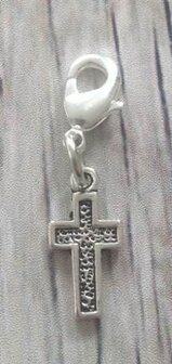 Memory lockets bead dangle small cross