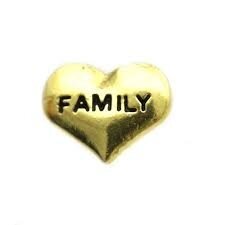 Memory lockets charm heart family goudkleurig