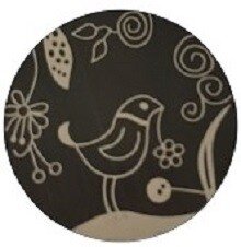 Memory lockets plate bird black