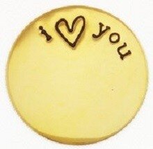 Memory lockets plateI love you goud kleurig