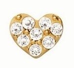 Memory lockets charm heart strass goudkleurig