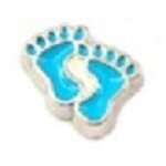 Memory lockets charm babyfeet blue