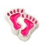 Memory lockets charm babyfeet pink