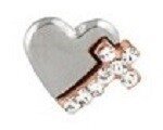 Memory lockets heart cross stra