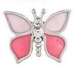 Memory lockets charm butterfly pink