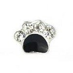 Memory lockets charm dog cat feet black strass