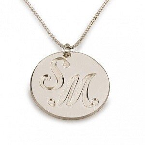 Naamketting disc monogram 2 letters