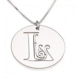 Naamketting disc monogram 1 letter