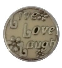 Memory lockets charm live love laugh offwhite