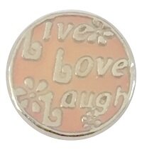 Memory lockets charm live love laugh soft pink