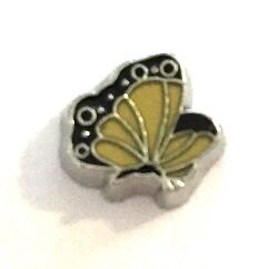 Memory lockets charm butterfly yellow