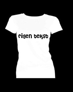 T-shirt met korte mouw bedrukt met eigen tekst