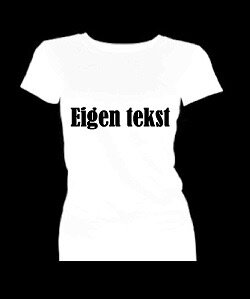 T-shirt met korte mouw bedrukt met eigen tekst