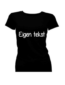 T-shirt met korte mouw bedrukt met eigen tekst