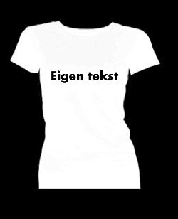 T-shirt met korte mouw bedrukt met eigen tekst