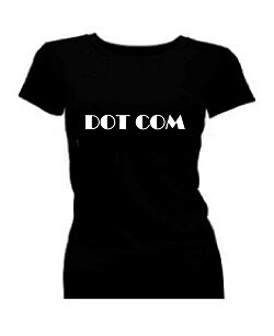 T-shirt dames korte mouw bedrukt: DOT COM