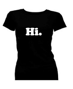 T-shirt dames korte mouw bedrukt: Hi.