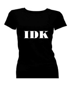 T-shirt dames korte mouw bedrukt: IDK