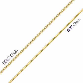 XLarge - Naamketting 3 letter monogram van 24K verguld goud 