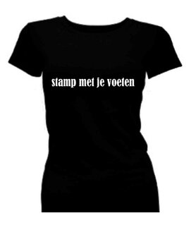 De luizenmoeder t-shirt korte mouw bedrukt: stamp met je voeten