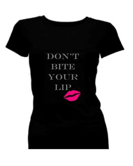 Film 50 shades of grey t-shirt korte mouw bedrukt: Don&#039;t bite your lip