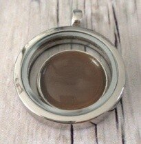 Memory lockets plates stone brown 20mm