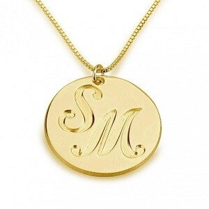 Naamketting vader - disc l 2 letter monogram