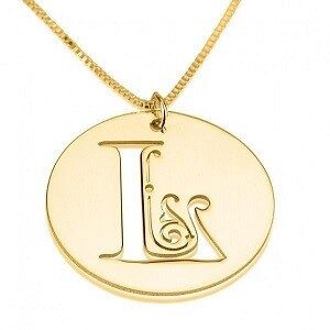 naamketting disc 1 letter monogram