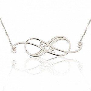 Twee letters infinity ketting sterling zilver 925