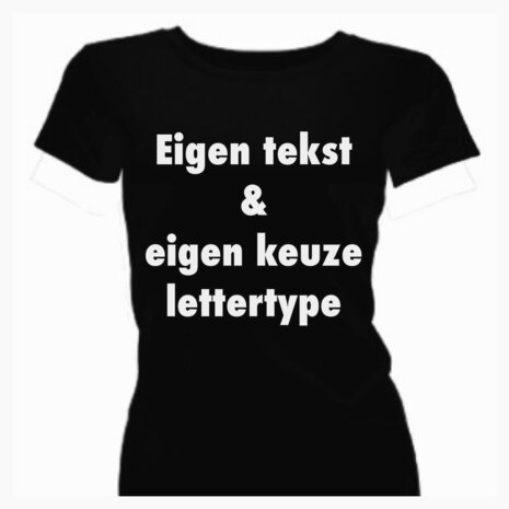 T-shirt met korte mouw bedrukt met eigen tekst