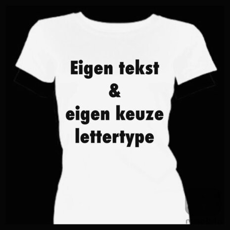 T-shirt met korte mouw bedrukt met eigen tekst