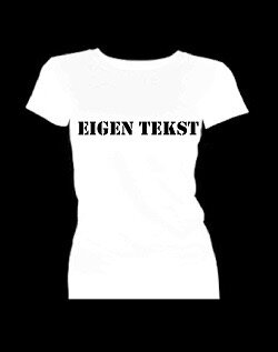 T-shirt met korte mouw bedrukt met eigen tekst