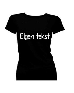 T-shirt met korte mouw bedrukt met eigen tekst