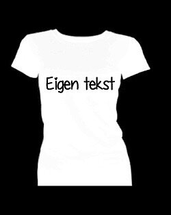 T-shirt met korte mouw bedrukt met eigen tekst