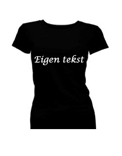 T-shirt met korte mouw bedrukt met eigen tekst