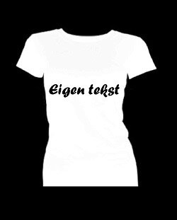 T-shirt met korte mouw bedrukt met eigen tekst