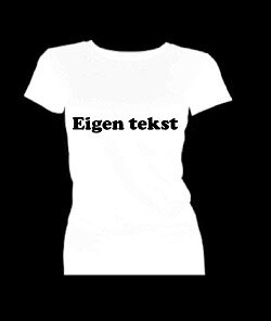 T-shirt met korte mouw bedrukt met eigen tekst