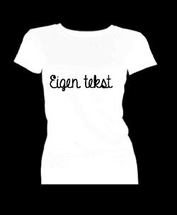 T-shirt met korte mouw bedrukt met eigen tekst